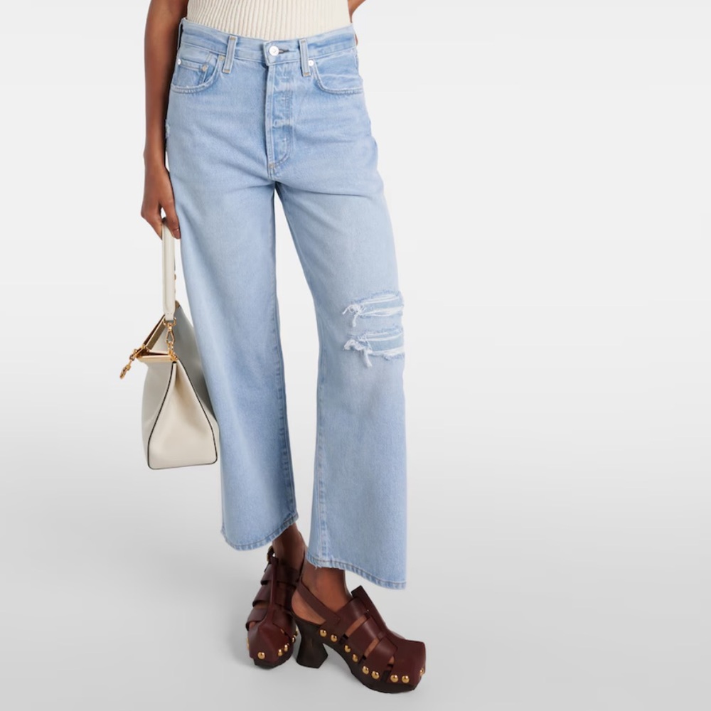 Aritzia Citizens of Humanity Sky Blue Wide Leg Flare Jeans